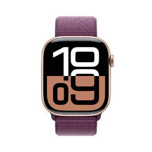 苹果 Apple Watch Series 10 智能手表42毫米玫瑰金色铝金属表壳梅子色回环式运动表带MX1X3CH/B