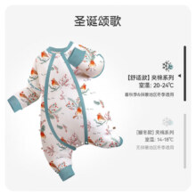 ibaby恒温睡袋婴儿夹棉睡袋秋冬季长绒棉防踢被宝宝分腿睡袋圣诞款 圣诞颂歌 100码