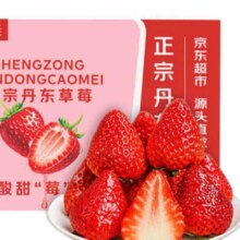 38节、plus会员、京东百亿补贴:京觅 丹东草莓99红颜奶油水果礼盒年货生鲜净重2斤装单果20g+源头直发