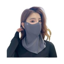 冰丝防晒面罩男女全脸护颈遮阳一体口罩头巾多用夏季户外 均码 黑色【2个装】6.99元（需领券）
