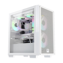 Thermaltake（Tt）启航者F4 白色 Mini小机箱水冷电脑主机（支持MATX主板/钢化玻璃侧透/铁网面板/支持背线）