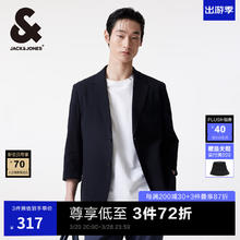 杰克琼斯 杰克·琼斯（JACK&JONES）男装春夏男士休闲西服双口袋纽扣门襟长袖西服外套男士22428P001 藏蓝E39