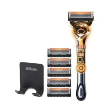 plus会员：Gillette 吉列 博朗联名 锋隐致顺 微震混动Pro 1刀架+5刀头+1挂壁支架 礼盒装