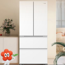 新品预售、PLUS会员：Haier 海尔 小红花-绽放版 500升 594mm专业 超薄法式四开门冰箱 BCD-500WGHFDEDWVU1