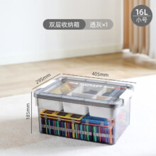 20点：禧天龙（Citylong）玩具收纳盒5 双层透灰小号5格×3件
