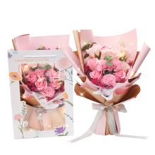 花盟主16朵玫瑰康乃馨永生香皂花同城配送非鲜花三八妇女神生日礼物