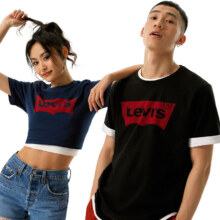 限尺码、PLUS会员：Levi's 新版 情侣款 logo印花T恤