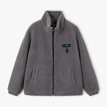 gxgjeans 冬季灰色保暖仿羊羔毛夹克外套 灰色 170/M