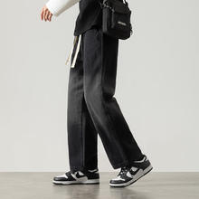 Foss Phil 牛仔裤男春夏季水洗复古宽松裤子男直筒休闲阔腿男裤K363黑色2XL 2XL（155-170斤）
