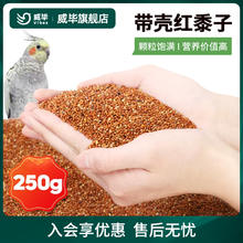 威毕 带壳红黍子糜子虎皮牡丹玄凤鹦鹉粮鸟食饲料谷子大黄米非小米250g