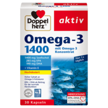 双心（Doppel herz）rTG型无腥味深海鱼油软胶囊omega-3含DHA+EPA呵护心脑血管30粒/盒
