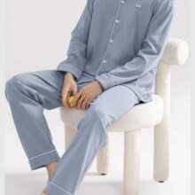 都市丽人 男女士纯棉睡衣 家居服套装 开衫翻领可外穿 多款可选