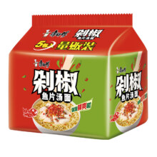 88vip:康师傅 经典剁椒鱼片 方便面 汤面5袋装方便速食 保质期到6月
