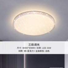 雷士（NVC） led吸顶灯 主卧次卧室灯现代简约满天星璀璨光效轻奢灯饰 荐【碧玉】满天星 36瓦三段调光