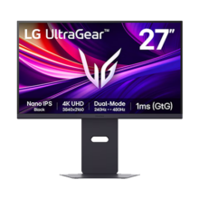 PLUS会员： LG 27G850A 极竞G8 4K240Hz/1K480Hz双模 4K显示器 NanoIPS Black HDR600 DP2.1 2000:1 电竞显示器