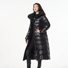 坦博尔 鹅绒羽绒服女高充绒量351g外套冬TD236892 黑色 170/92A