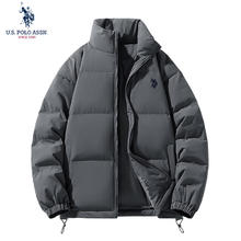 U.S. POLO ASSN. 美国马球协会 棉服冬季外套保罗假两件连帽棉衣加厚保暖棉袄上衣男装 深灰3130 XL 175（135-145斤左右）