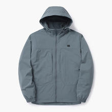 KOLON SPORT 可隆 防风夹克中性款户外运动可拆卸外套马甲两件 蓝灰色