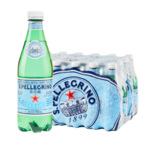 plus会员、百亿补贴：圣培露（S.Pellegrino）意大利含气天然矿泉水气泡水 饮用水 500ml*24瓶