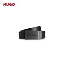 需首单礼金、PLUS会员：HUGO BOS 雨果博斯 双面双扣皮革腰带礼盒装 004黑色 均码