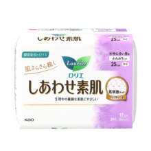 乐而雅（laurier）花王卫生巾日用素肌F系列进口姨妈巾25cm*17片日本绵柔超薄