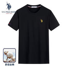 U.S. POLO ASSN. 美国马球协会 保罗新款休闲运动纯棉T恤 黑色