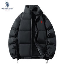 U.S. POLO ASSN. 美国马球协会 情侣款保罗保暖棉衣 JC-3130 黑色 3XL 185（160-175斤左右）