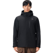 plus会员：伯希和 经典3.0 冲锋衣三合一 25春秋新款 户外抓绒内胆登山服 【男款】漫暮黑 抓绒两件套