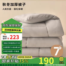 OBXO 源生活 秋冬被子 抗菌纤维被加厚冬季被芯双人 冬被 7斤200x230cm灰色 A类抗菌-冬厚被