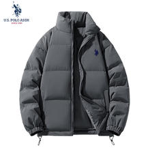 U.S. POLO ASSN. 美国马球协会 棉服男保罗时尚百搭保暖棉衣休闲外套男装上衣 灰色 2XL 180（140-160斤左右）