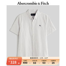 Abercrombie & Fitch 男装 经典小麋鹿美式通勤短袖牛津衬衫 KI125-4043