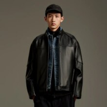 再降价：GXG 男装 春秋潮流休闲pu立领机车夹克外套