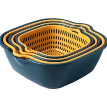 沥水篮 六件套 蔬篮盆 大号+中号+小号6件套