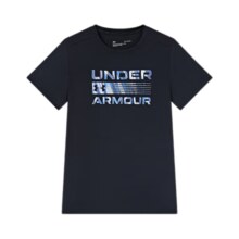 20点开始、安德玛（Under Armour）童装夏季男大童短袖T恤吸湿快干上衣潮T242101610 黑色 150cm