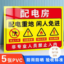 壹居长宁 配电房配电箱有电危险警示贴 28*36cm PVC配电房（新国标）*5张