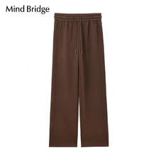 Mind Bridge MB MindBridge百家好女士简约抽绳长裤春季显瘦直筒裤百搭休闲裤