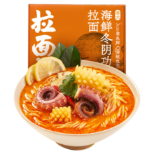 拉面说儿海鲜泰式冬阴功酸辣方便面 速食食品非油炸香菜面早餐211.5g/盒