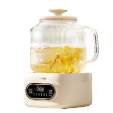 PLUS会员: Midea 美的 花漾0胶水 全玻璃全自动养生壶 12h恒温 YS10B101