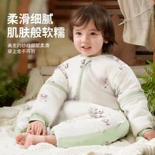 贝谷贝谷 婴儿睡袋儿童秋冬新生儿宝宝恒温防踢被子可拆袖分腿睡袋加厚L码