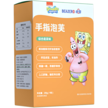 未零海绵宝宝手指泡芙 草莓蓝莓味28g儿童零食泡芙条入口易溶
