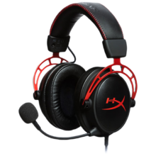 PLUS会员: HYPERX 极度未知 Alpha 阿尔法红 有线头戴式电竞耳机 双音腔技术