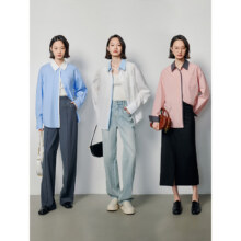20点开始：TOYOUTH 初语 撞色拼接衬衫 3色可选
