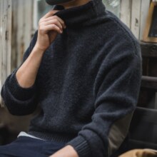 38节，7日20点：马登工装 美式复古 针织衫 毛衣 打底衫男 黑色 2XL