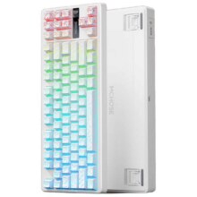 PLUS：迈从 G87 87键 三模机械键盘 白等高线 快金轴V2 RGB