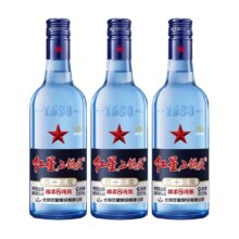 北京红星二锅头蓝瓶绵柔8陈酿43度500ml*3瓶装