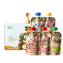 光合星球（THE BABYPANTRY）babycare婴幼儿水果泥宝宝辅食泥原装进口无添加礼盒100g×5袋