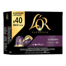 L'OR 法国黑咖啡胶囊 强度10-苏帕摩40粒 适用雀巢Nespresso（赠10颗，每颗1.77元）