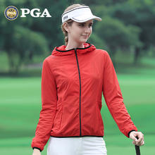 美国PGA 秋冬款高尔夫女士服装 连帽式外套/风衣 舒适保暖