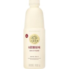 北海牧场0蔗糖轻甜原味家庭装酸奶1kg/瓶高钙风味发酵乳
