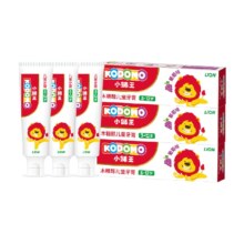 88VIP: 小狮王KODOMO木糖醇儿童牙膏葡萄味防蛀护齿婴幼儿换牙期50g×3支